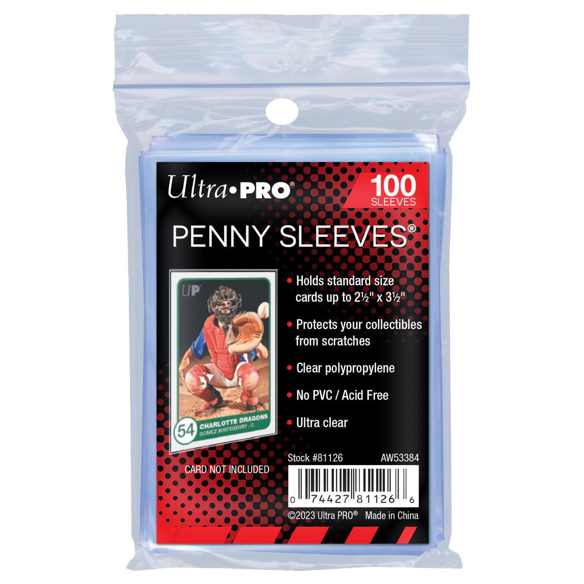 Ultra PRO penny sleeves for protecting trading cards.